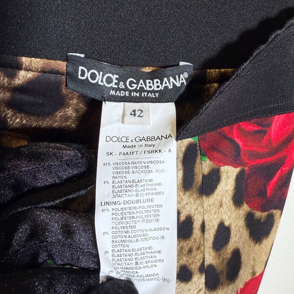 NWOT Dolce & Gabbana Leopard rose print midi skirt Original Price $1250 SZ 10/12 - Picture 8 of 10